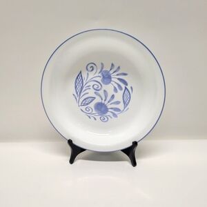 Corelle Oceanview Pie Dish Serving Plate Blue Floral Print on White